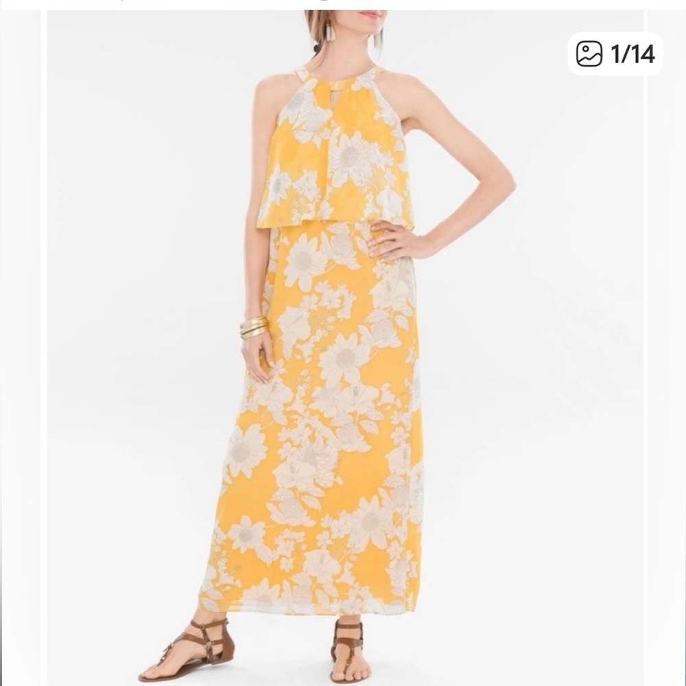 Chico's Yellow and White Floral Dress